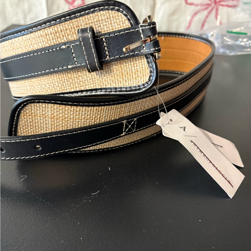 Anthropologie Black and Tan  Belt NWT